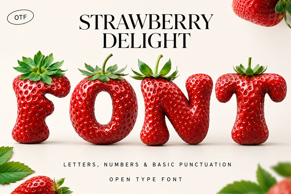 Strawberry Delight Font, a Serif Font by Handmadefont (Photo 1 of 14)
