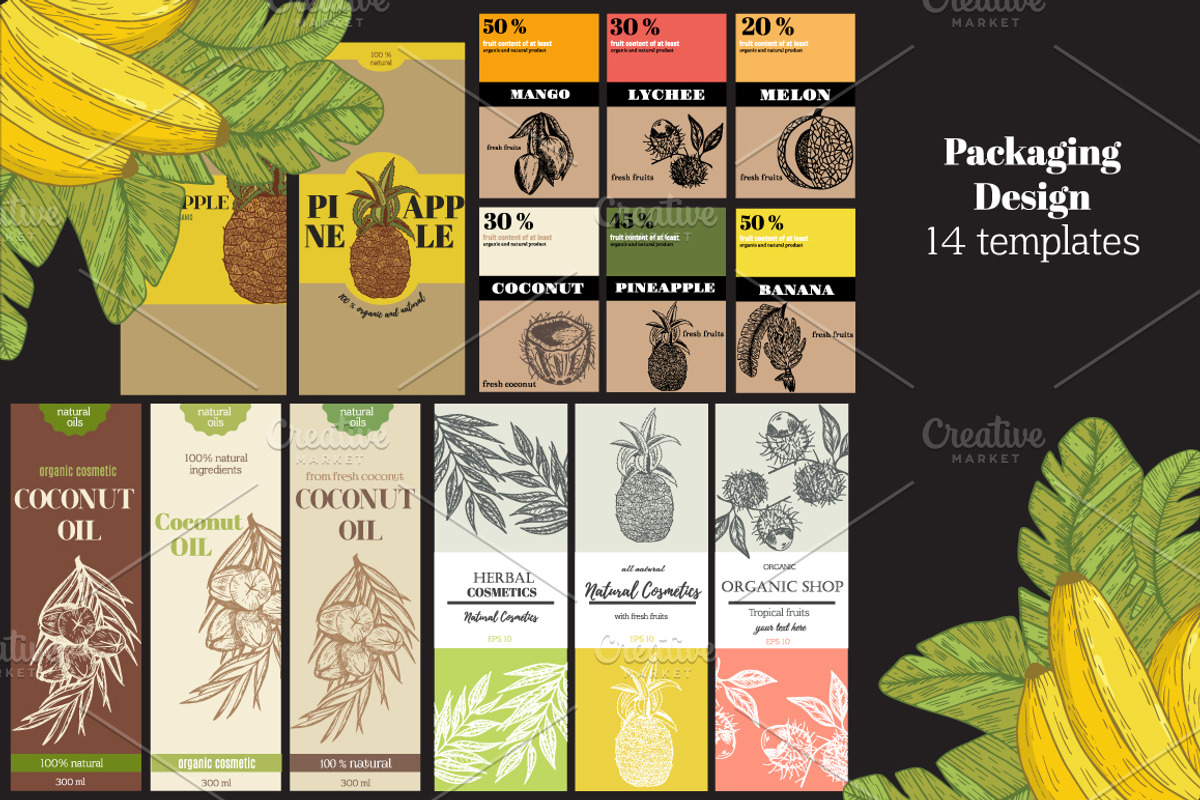 Tropical fruits collection, a Decorative Illustration by TashaDraw (Photo 8 of 10)