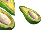 Hand-drawn watercolor Avocado, a Food Illustration by Margo Miller (Thumbnail 6 of 12)