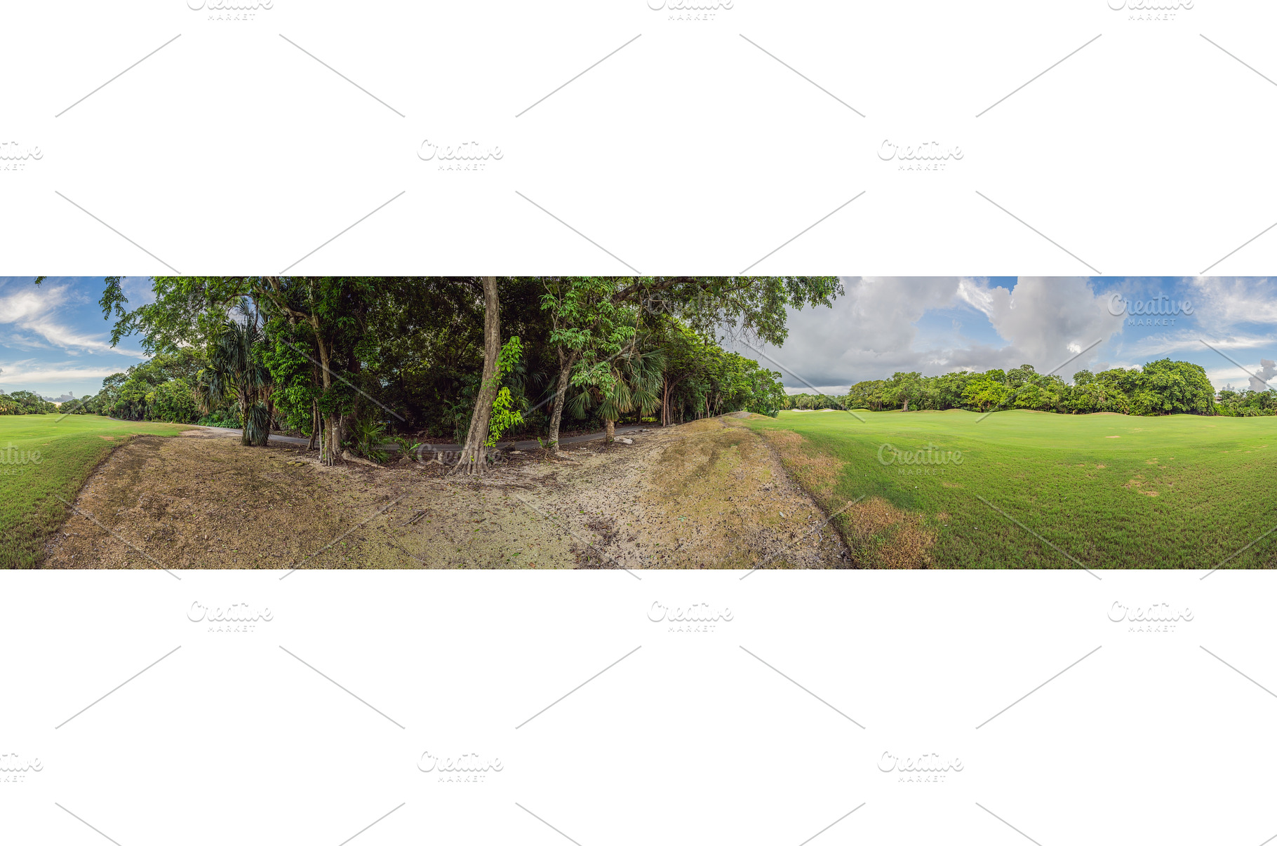 Scenic panorama of a tropical golf, a Sports & Recreation Photo by Elizaveta Galitskaya
