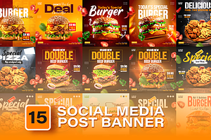 Food Social Media Post Design Bundle, a Social Media Template by Design Fly