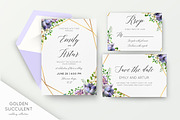 Wedding suite - Golden Succulent, an Invitation Template by Alewiena (Thumbnail 1 of 4)
