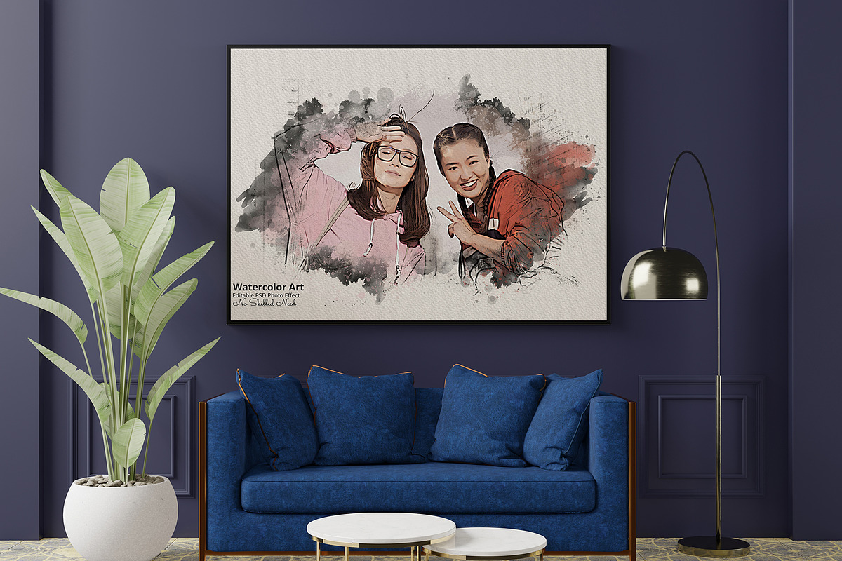 Realistic Watercolor Painting Effect, an Action Add-On by Photoshop Action
