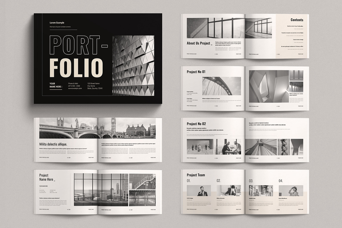 Project Portfolio Template Landscape, a Brochure Template by TemplatesForest (Photo 1 of 9)