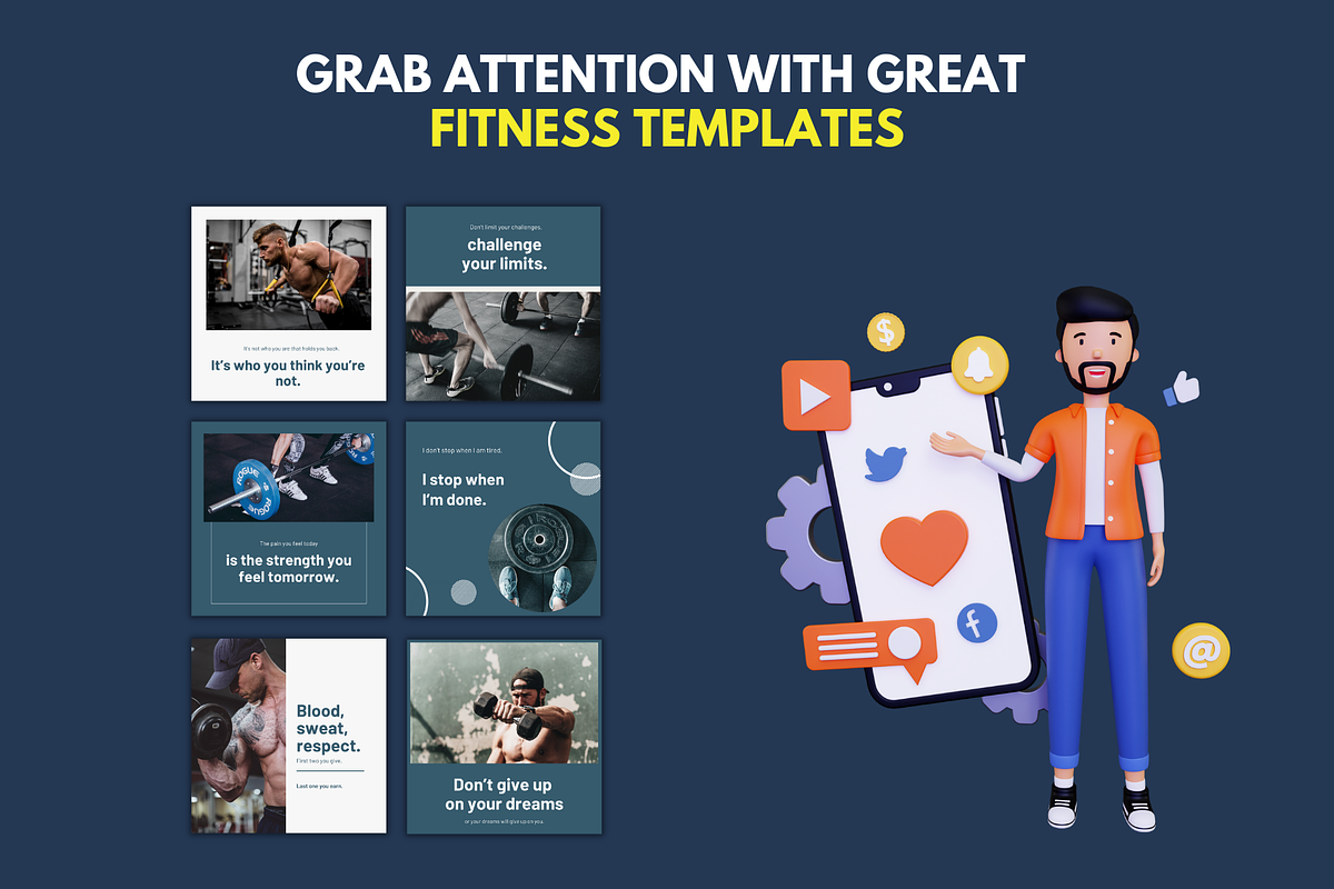 Fitness Templates - Canva Editable, a Social Media Template by Viral Content Design (Photo 10 of 12)