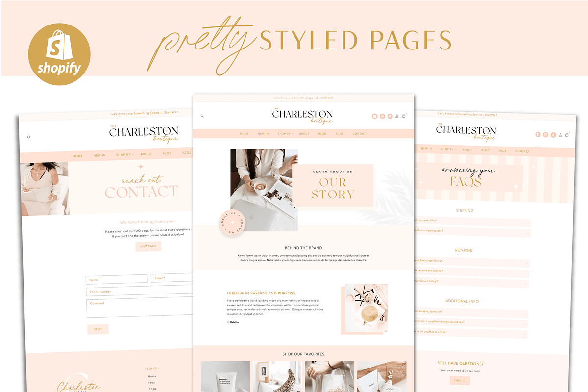 Shopify Theme Pink Fashion Boutique, a Shopify Template by Macarons and Mimosas (Photo 6 of 10)