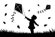 Kids Flying Kite Laser Cut Bundle, an Object Illustration by balal (Thumbnail 7 of 11)