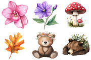 Boho Woodland Baby Floral Animals, an Illustration by CitraGraphics (Thumbnail 4 of 5)
