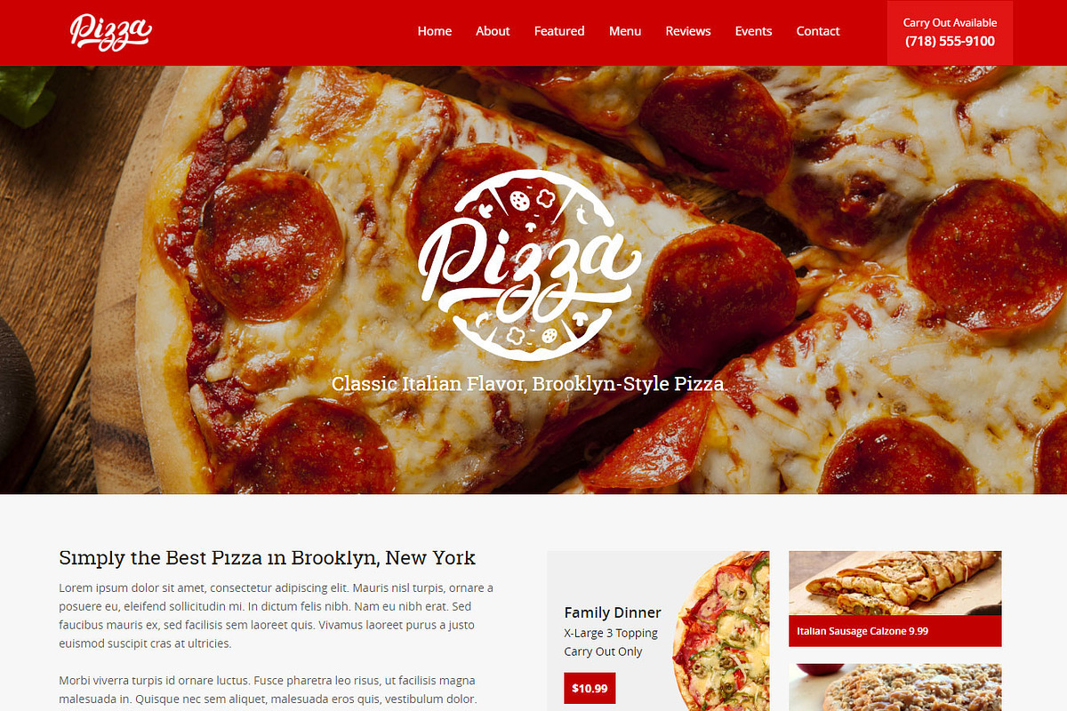 Pizza Restaurant Joomla 3 Theme, a Landing Page Template by webunderdog (Photo 2 of 6)