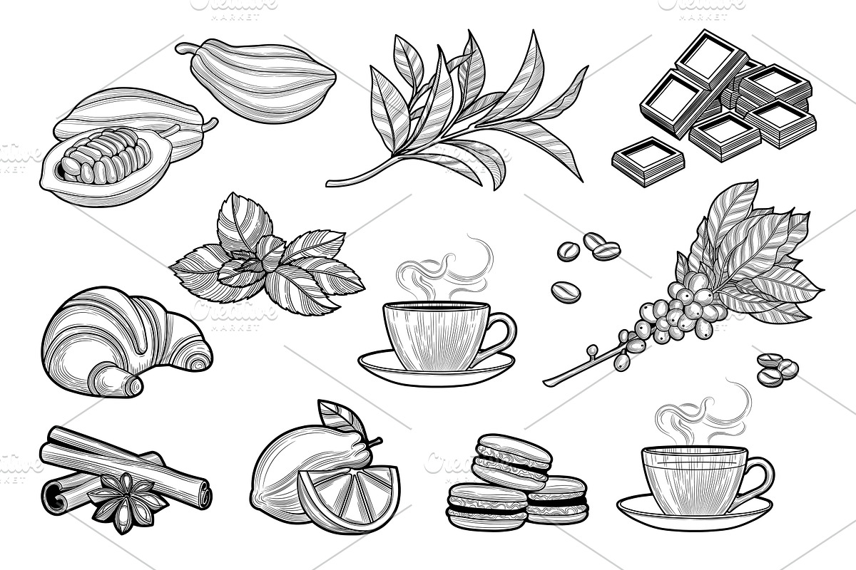Coffee, cacao, tea., an Object Graphic by VitalinaGofman (Photo 2 of 11)