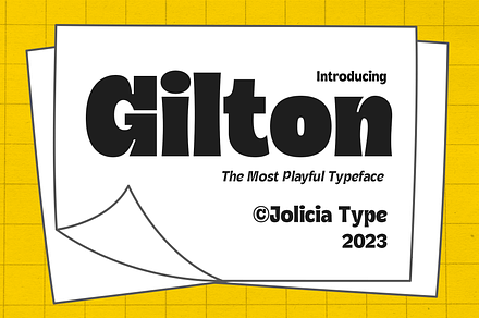 Gilton | Display Font Family, a Sans Serif Font by Jolicia Type