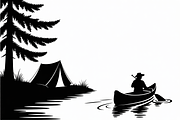 camping and canoe lake vector, an Illustration by Amazin_art (Thumbnail 16 of 17)