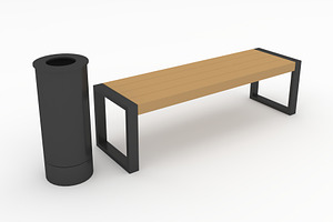 3D Model Bench Park 46