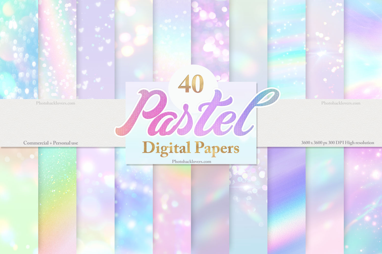 40 Iridescent Soft Pastel Textures, a Texture Graphic by Photohacklovers