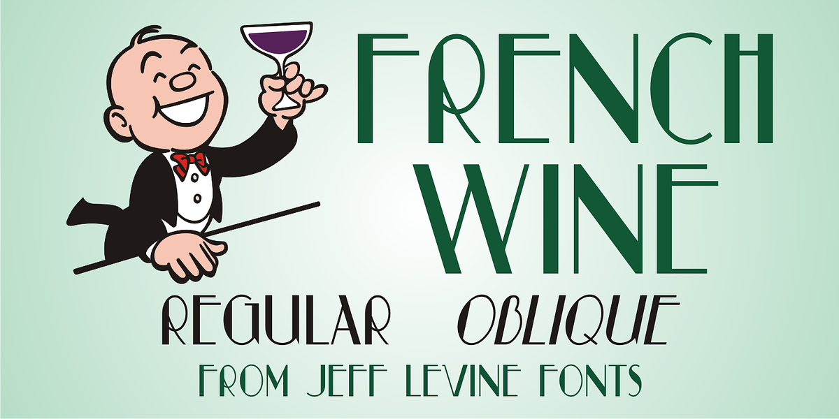 French Wine JNL, a Font by Jeff Levine Fonts