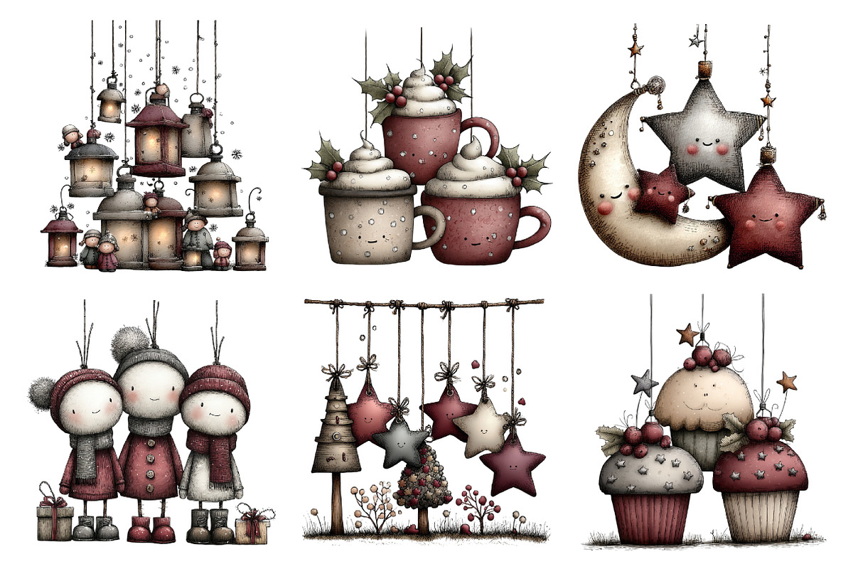 Hanging Christmas Decoration Bundle, an Illustration by Daily.Designs (Photo 2 of 5)