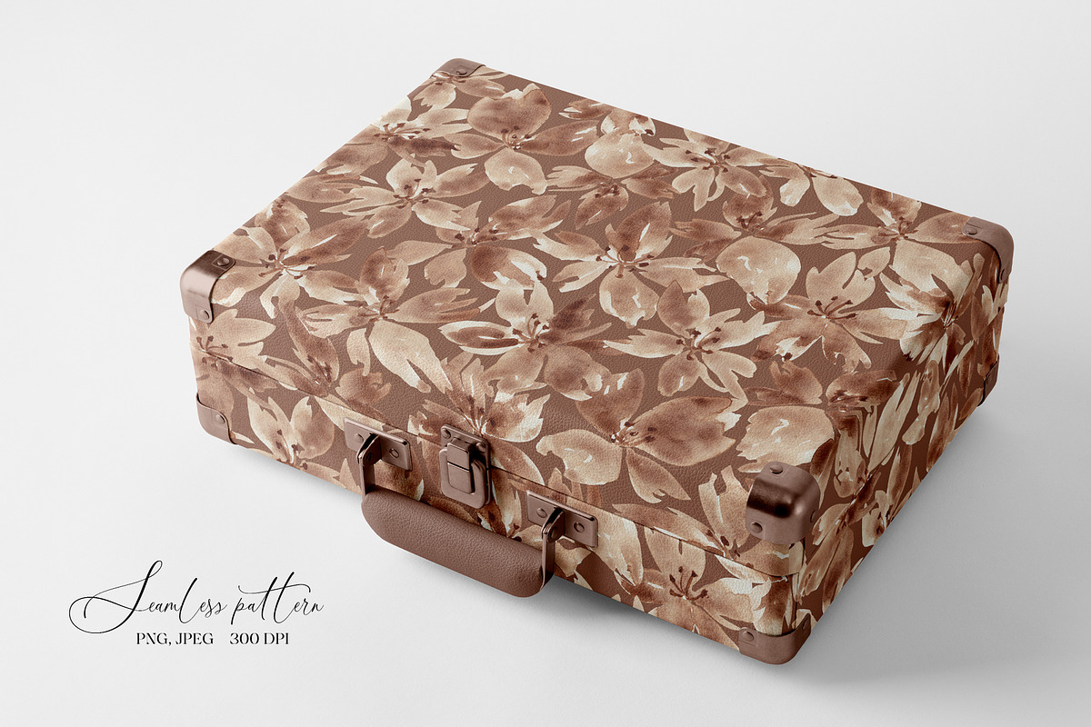 Mocha mousse flowers seamless patter, a Pattern Graphic by SirenaArt (Photo 13 of 16)