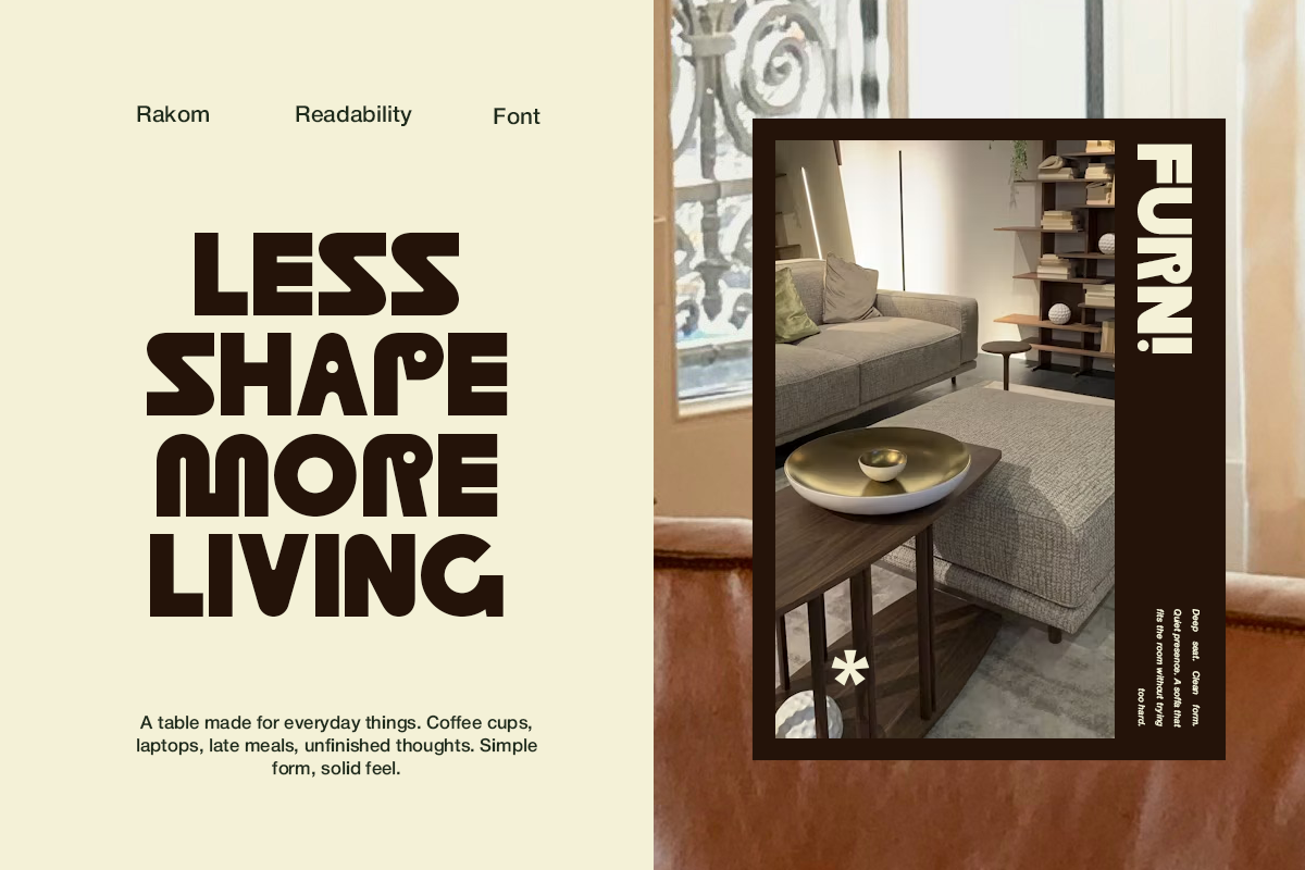 Rakom - Property Furniture Font, a Sans Serif Font by Pandeka Studio (Photo 2 of 9)