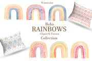 Watercolor Boho Rainbows Collection, an Object Illustration by MayaNavits (Thumbnail 1 of 8)