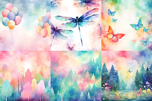 Watercolor Backgrounds. Children's