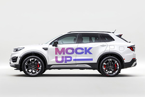 Car logo design mockup PSD