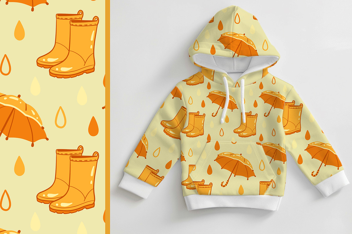 Rainy day vector Clipart & Patterns, a Seasonal Illustration by Carpet Tapete Pretzel (Photo 7 of 9)