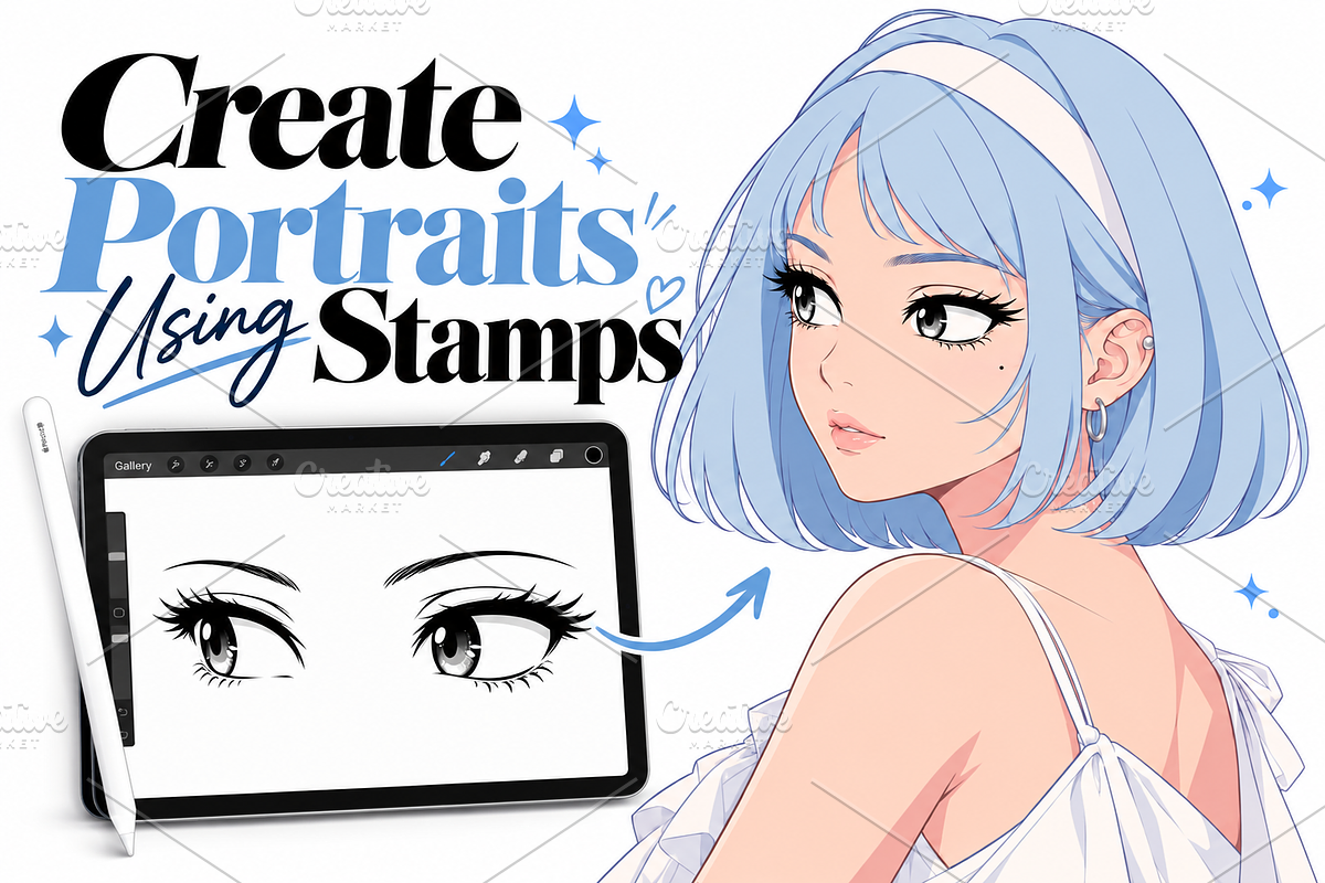 Anime & Manga Eyes Procreate Stamps, a Brush Add-On by sundrameda (Photo 10 of 12)