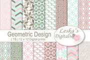 Geometric Digital Paper Patterns, a Pattern Graphic by Leska's Digitals (Thumbnail 1 of 6)