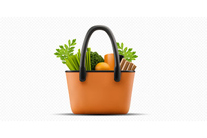 Fresh vegetables and fruits in a, an Object Illustration by ZinetroN