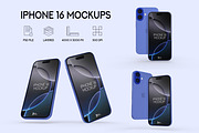 Iphone 16 Mockups, an iPhone Mockup by areadesain (Thumbnail 1 of 5)
