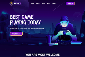 Gaming Website Template - Bonx