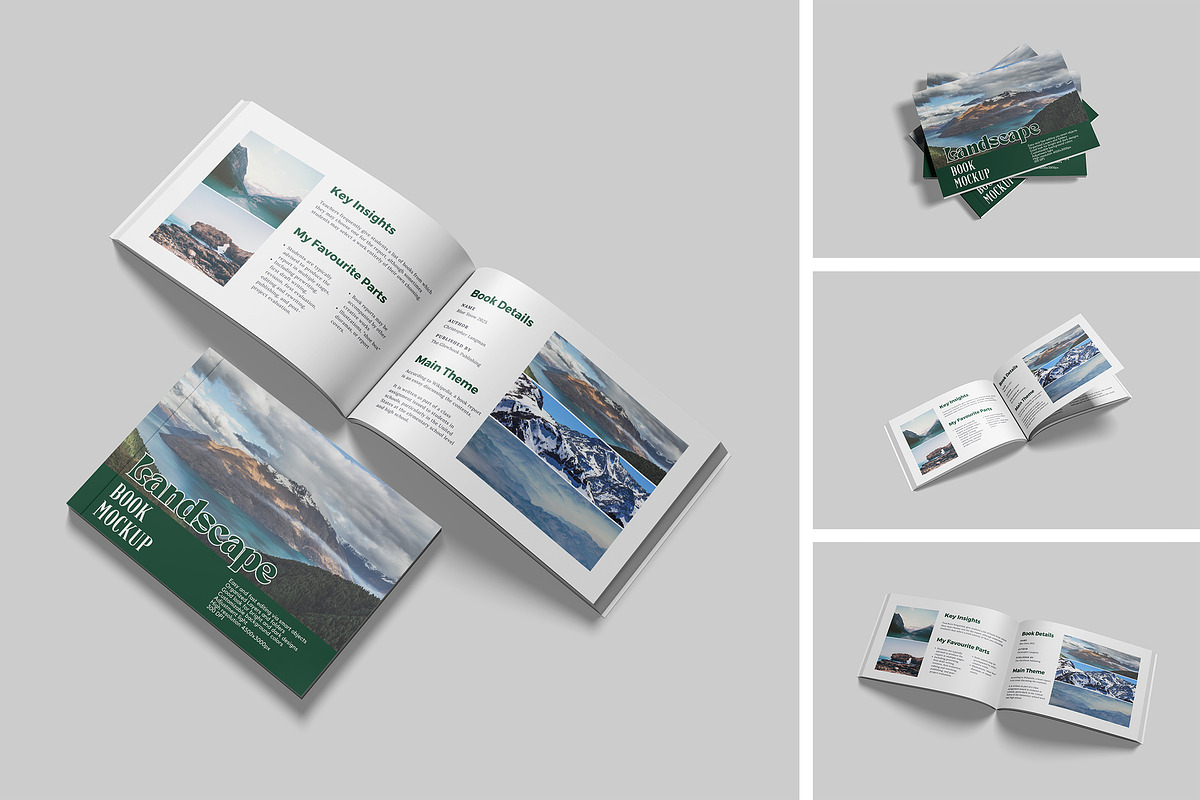 Landscape Book Mockup, a Mockup by DxSLEX (Photo 1 of 5)