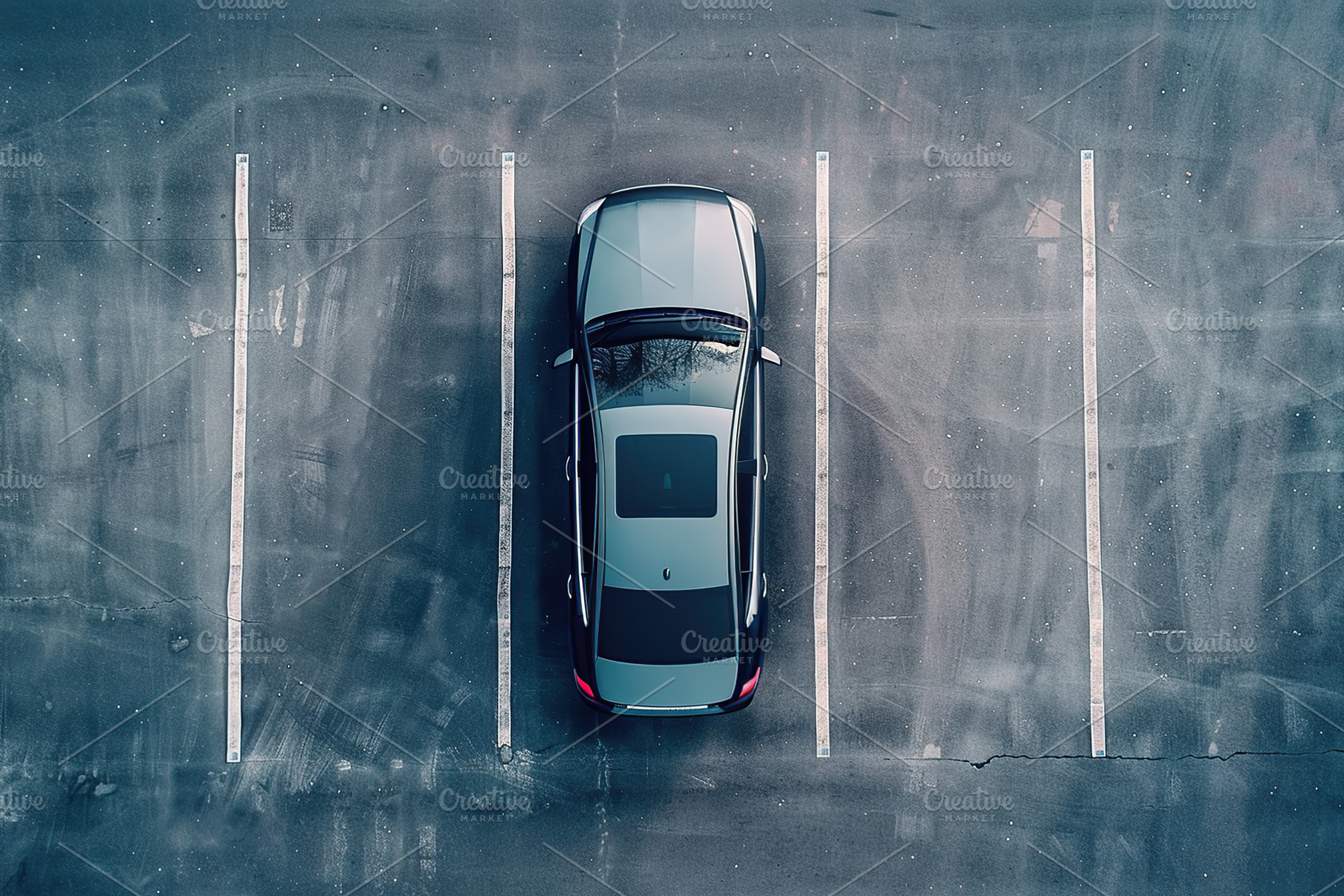 Aerial view of car parked in the parking lot, a Transportation Photo by AlyaAnd