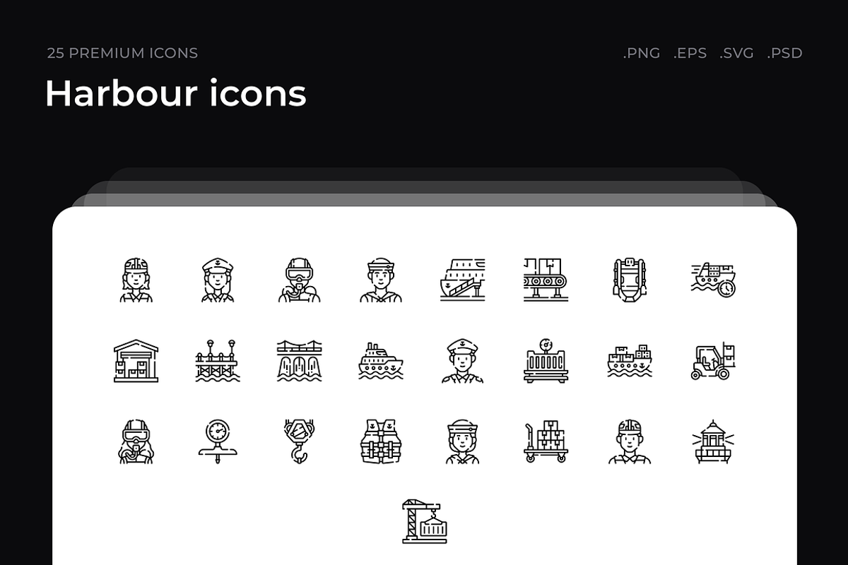 Harbour icons, an Outline Icon by Wencory