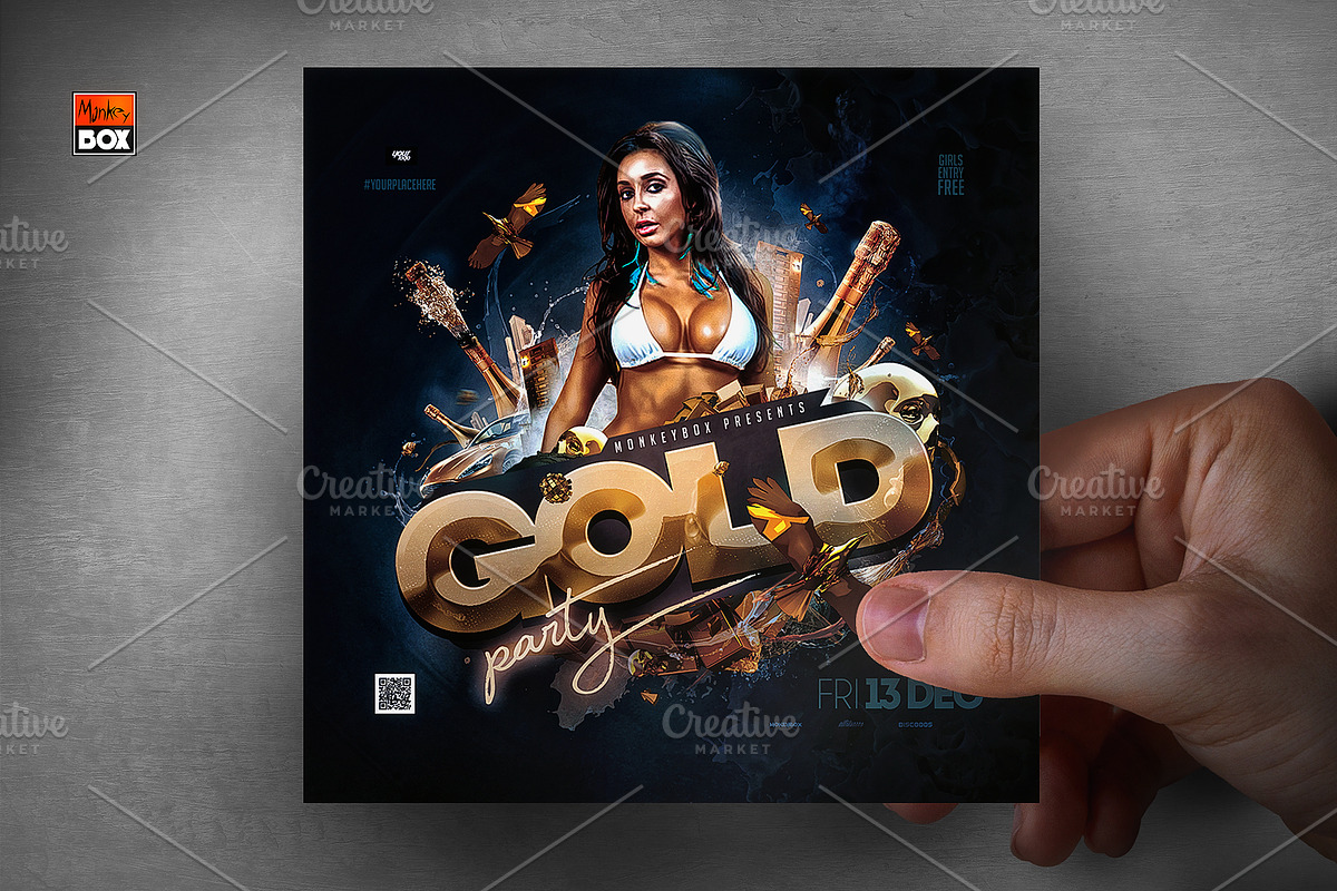 Gold Party Flyer, a Flyer Template by MonkeyBOX (Photo 3 of 3)