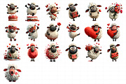 Funny Valentine Sheep Clipart, an Illustration by Daily.Designs (Thumbnail 4 of 5)