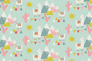 Cute llama paper, a Pattern Graphic by Poppymoondesign (Thumbnail 4 of 5)