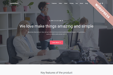 Landsay - WordPress Landing Theme
