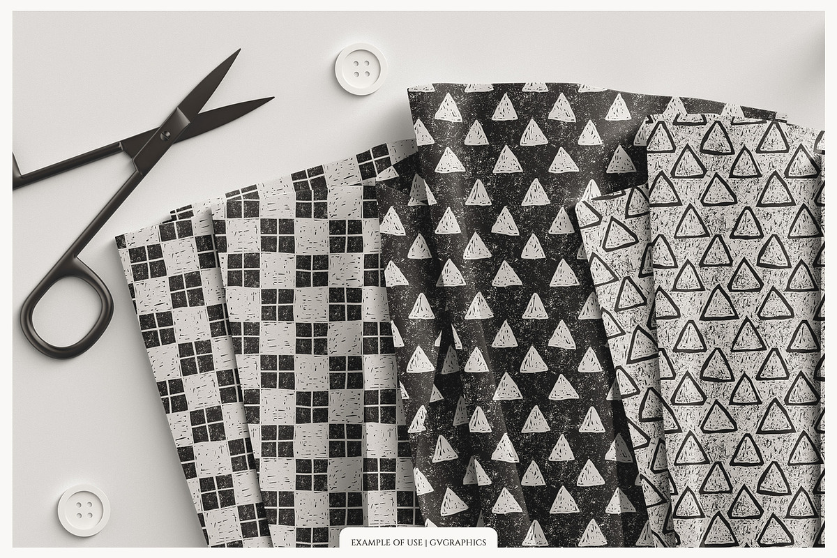 Linocut Patterns, a Pattern Graphic by GVGraphics (Photo 3 of 15)