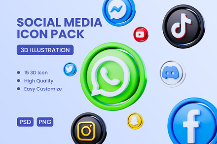 Social Media 3D Icons Pack