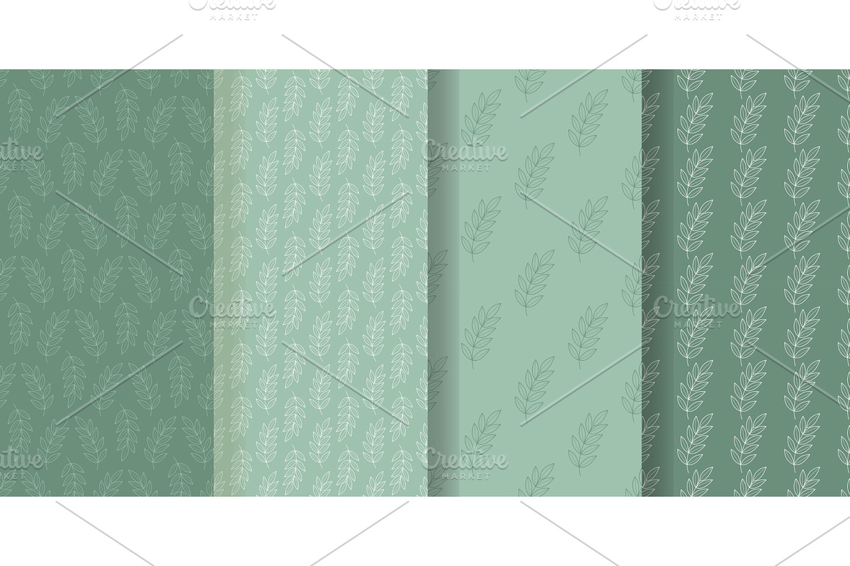 Set of botanical patterns with leafy, an Object Illustration by Tati_Kli