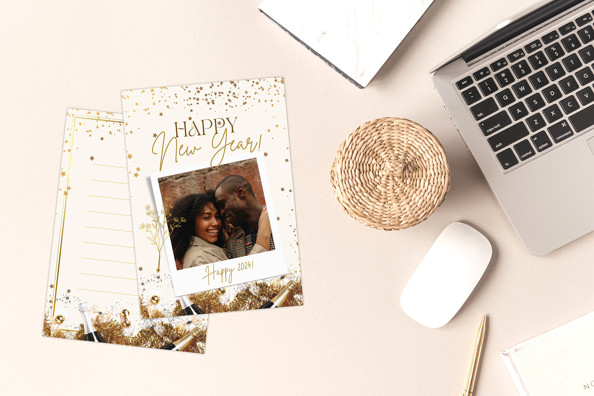 New Year GREETING CARD CANVA TEMPLAT, a Card Template by The Little Lily Studio (Photo 3 of 5)