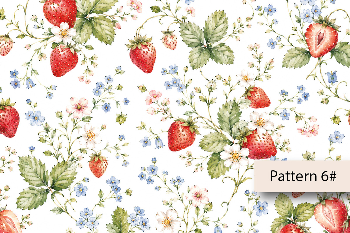 Strawberry Seamless Pattern, a Pattern Graphic by Villa 11 Estudio (Photo 7 of 13)