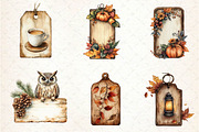 Vintage Wooden Autumn Tags Clipart, an Illustration by Dream Creation (Thumbnail 2 of 6)