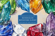 Watercolor Birthstone Clipart, an Illustration by NadiaTheronArt (Thumbnail 1 of 5)
