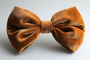 Beautiful velvet bow in warm caramel, a Photo by Tanuart