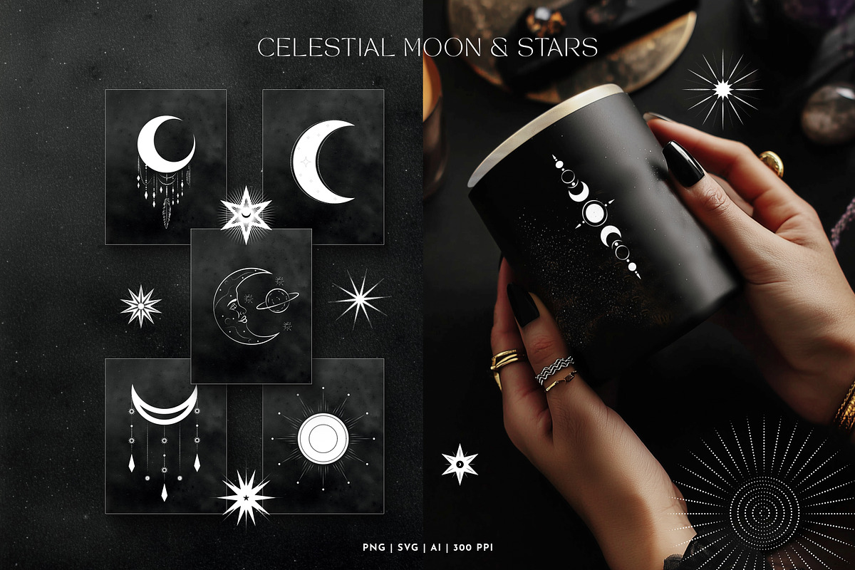 Gold Celestial Graphics Astrology, an Object Graphic by Under My Cozy Roof (Photo 14 of 16)