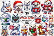 Classic Christmas Polar Bear Clipart, an Illustration by RobertsArt (Thumbnail 1 of 5)