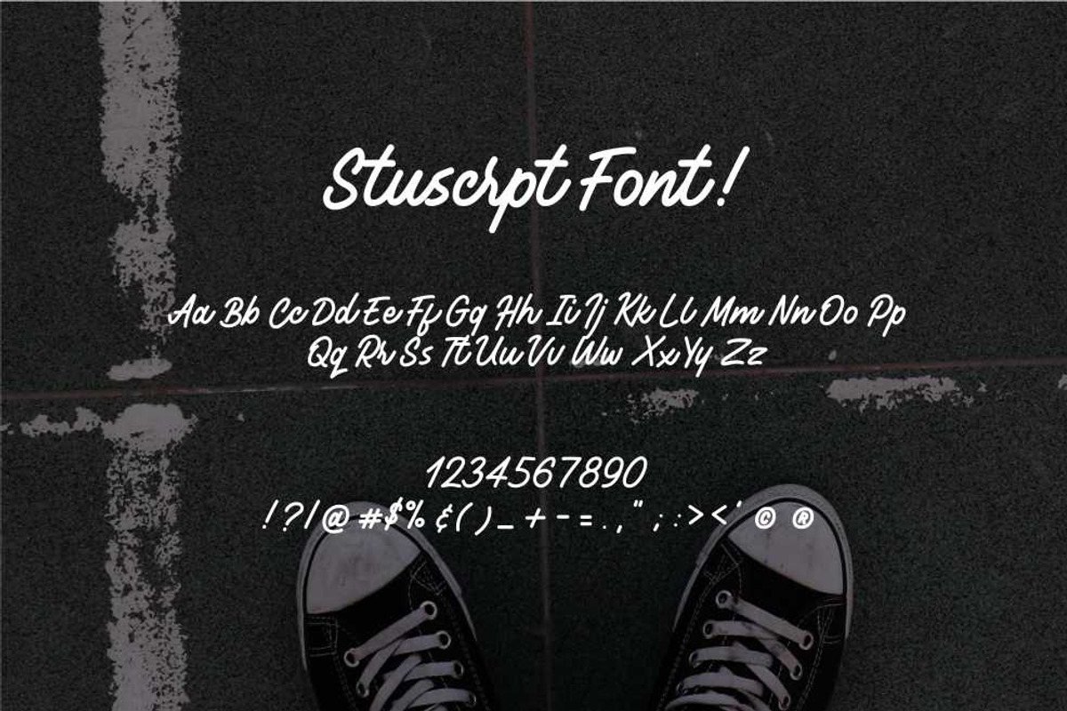 Stuscrpt - Modern Script, a Script Font by Adityashdq (Photo 2 of 4)