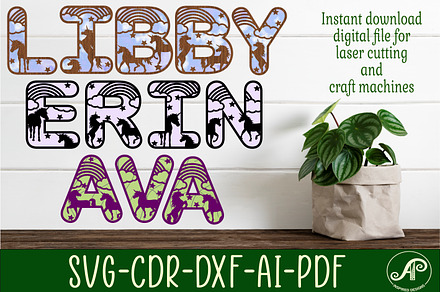 Unicorn alphabet set SVG bundle